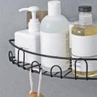 Boniry metal Bathroom Organiser Without Drill Bathroom Rack Self Adhesive|Stand for Corner Shampoo Holder for Bathroom Multipurpose Kitchen Holder Storage (Flower Corner, bathroom shower caddy, Black) - Image 8