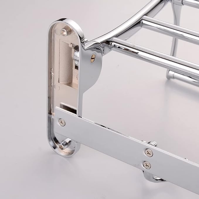 FORTUNE Platinum Stainless Steel Folding Towel Rack for Bathroom/Towel Stand/Hanger/Bathroom Accessories 1.5 feet Long with Chrome Finish for Bathroom(18 Inch) - Image 4