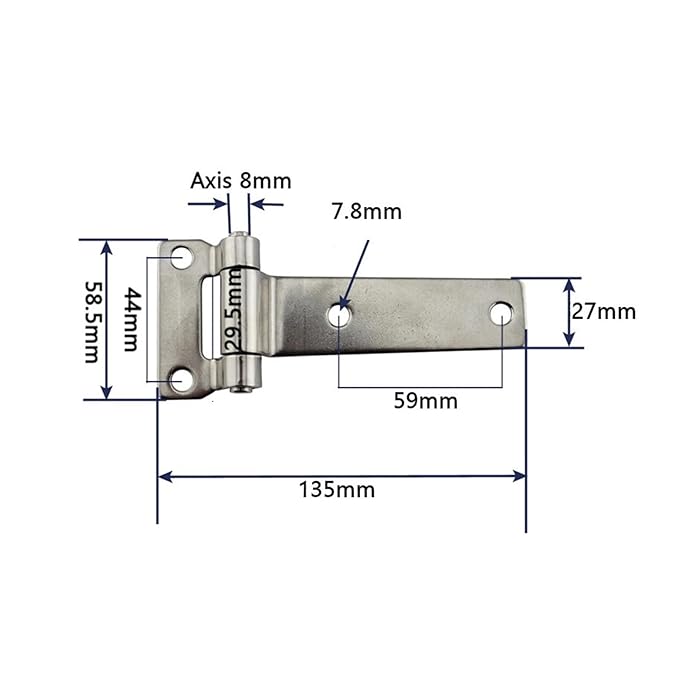 Finoti 2pcs Hinges T Heavy Duty Hinges, Marine Grade 316 Stainless Steel Door Hatch Cover Industrial Container Hinges Hinges - Image 5