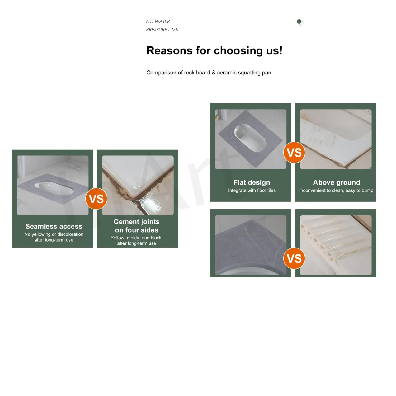 INART Ceramic Indian Toilet/Sintered Stone Base Ceramic Sanitaryware Indian Toilet/Orissa Pan for Bathroom 24 Inch - Image 7