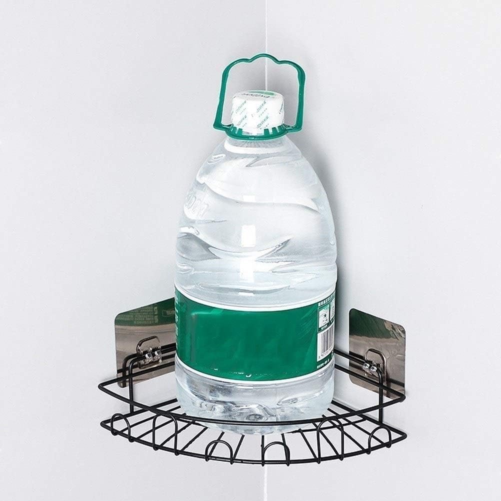 Boniry metal Bathroom Organiser Without Drill Bathroom Rack Self Adhesive|Stand for Corner Shampoo Holder for Bathroom Multipurpose Kitchen Holder Storage (Flower Corner, bathroom shower caddy, Black) - Image 5