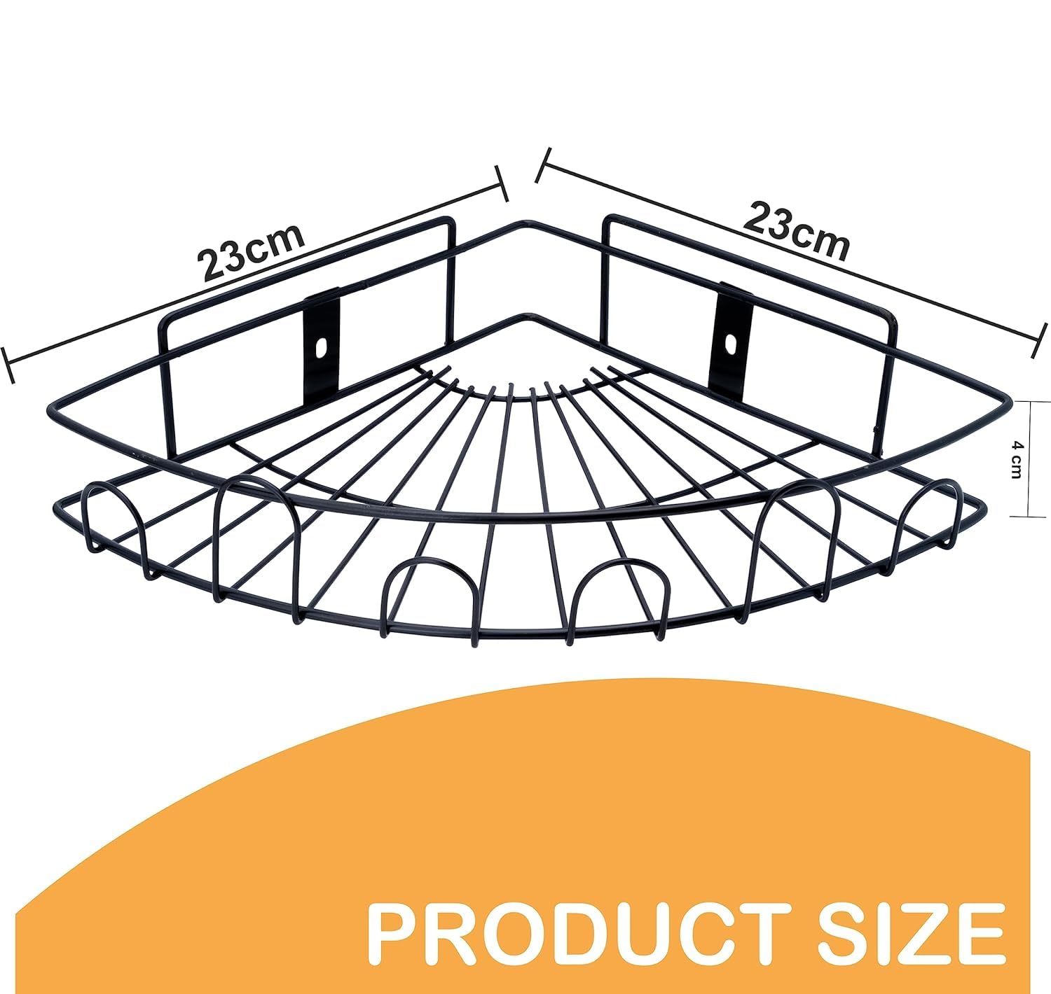 Boniry metal Bathroom Organiser Without Drill Bathroom Rack Self Adhesive|Stand for Corner Shampoo Holder for Bathroom Multipurpose Kitchen Holder Storage (Flower Corner, bathroom shower caddy, Black) - Image 3