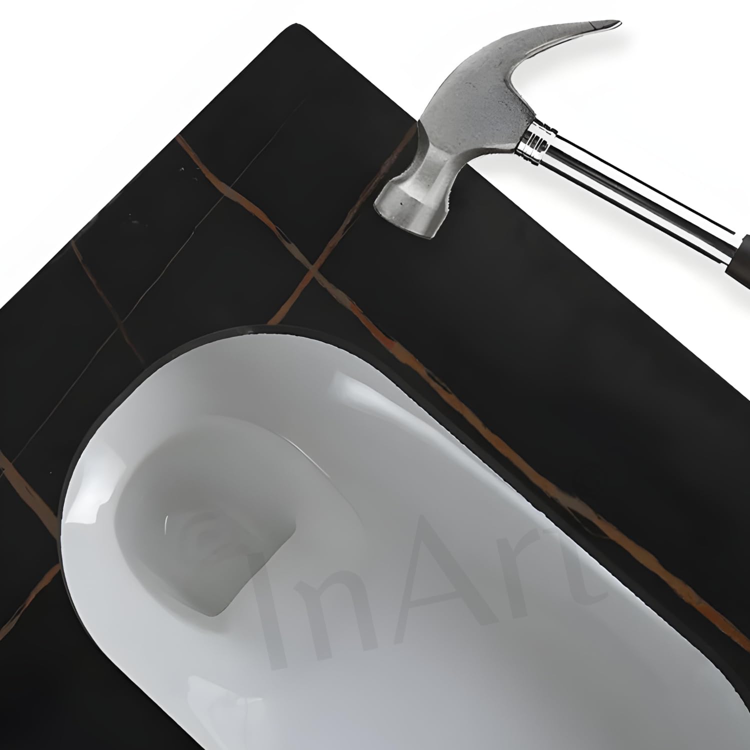 INART Ceramic Indian Toilet/Sintered Stone Base Ceramic Sanitaryware Indian Toilet/Orissa Pan for Bathroom 24 Inch - Image 3