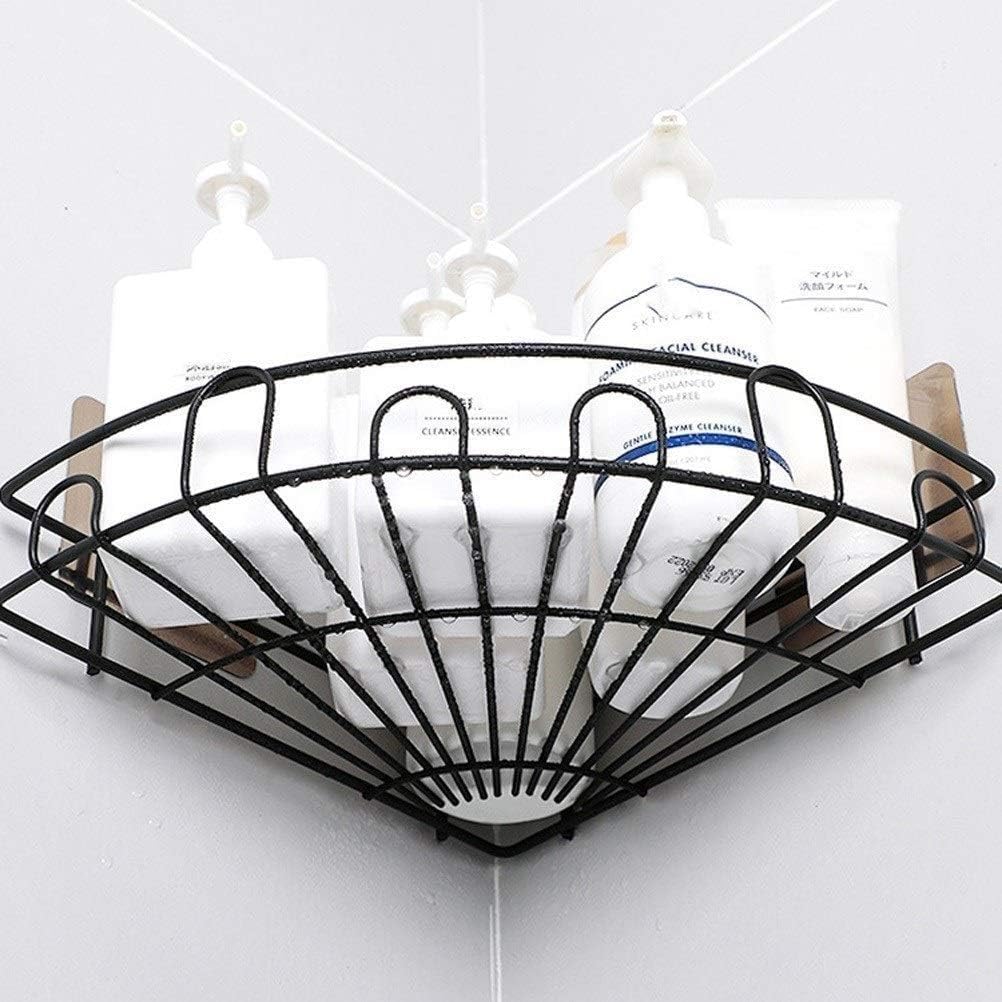 Boniry metal Bathroom Organiser Without Drill Bathroom Rack Self Adhesive|Stand for Corner Shampoo Holder for Bathroom Multipurpose Kitchen Holder Storage (Flower Corner, bathroom shower caddy, Black) - Image 6