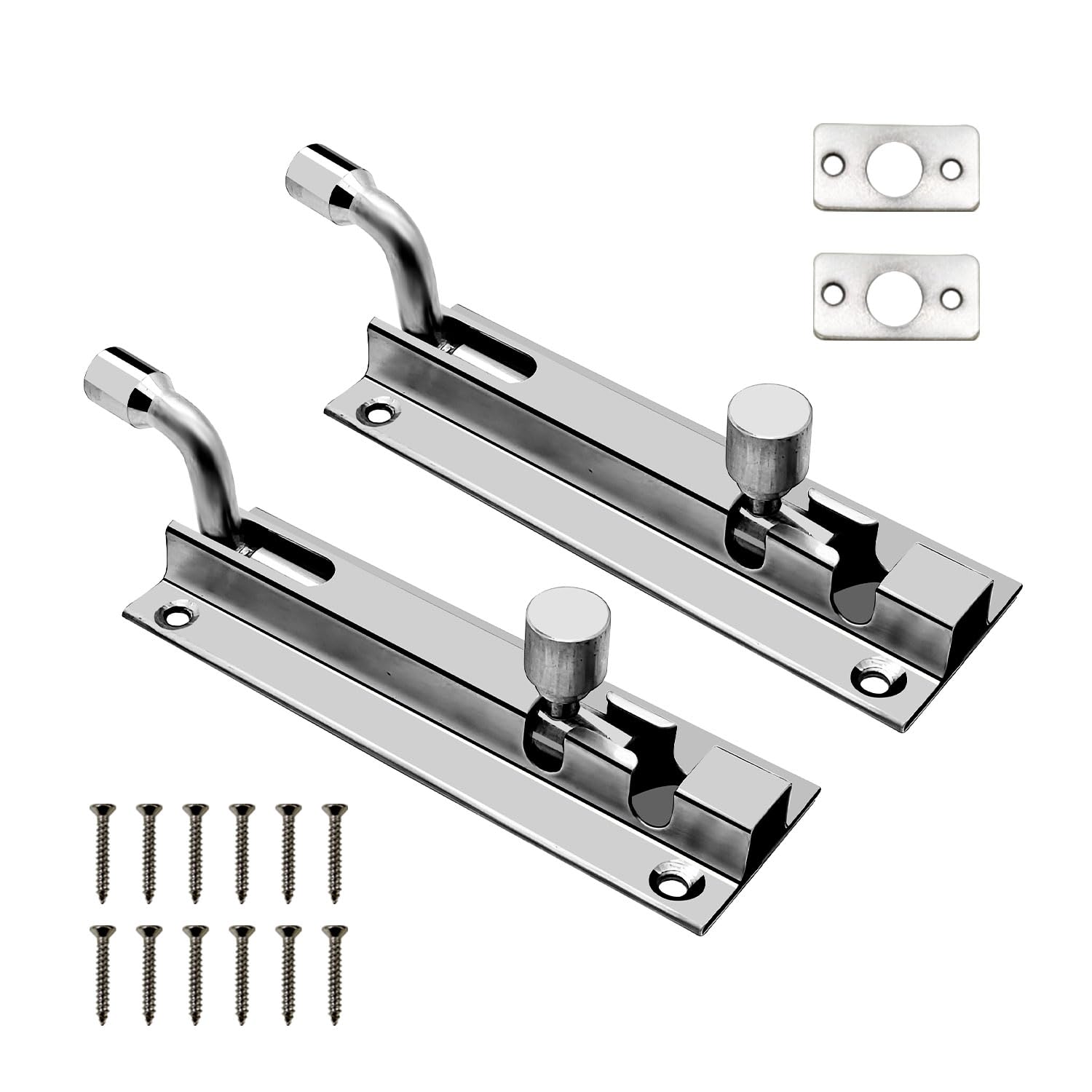Volo L Shape/Marble Stainless Steel Towerbolt/Door Latch, Pack of 2 Pieces, Size: 100mm / 4"