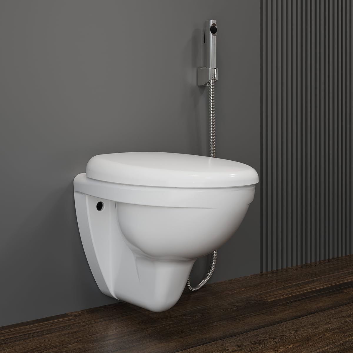 Kohler Patio Wall Mounted Toilet for Bathroom | Ceramic Western Bathroom Commode with Anti-Bacterial Protection | Eco-Flush Technology & Quiet-Close Lid | Fully Glazed, White, 535mm x 361mm