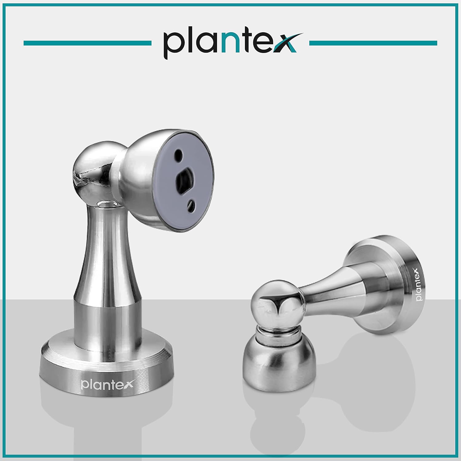 Plantex Stainless Steel Door Stopper/360 Degree 4 Inch Door Magnet for Home/Wall Mounted Soft Catcher to Hold Wooden/Glass/PVC Door/Door Stopper for Home (Matt) - Image 8