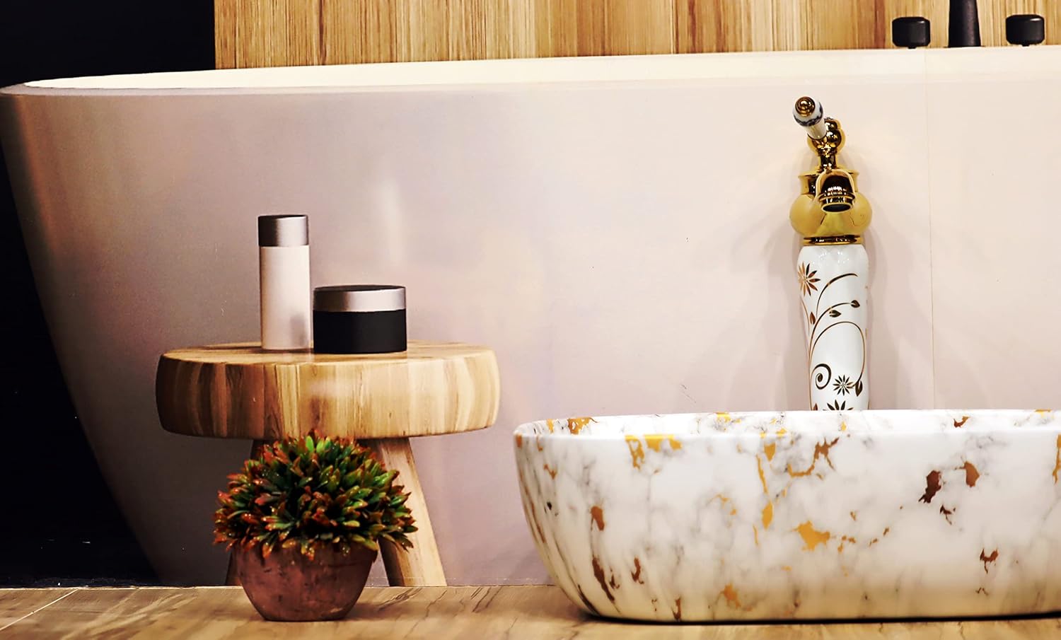 Cluster Matt Designer Ceramic Table Top/Counter Top/Wash Basin For Bathroom And Livingroom Decor, White Marble, Rectangular Shape Basin (18 x 12.5 x 5.3 Inch) - Image 3