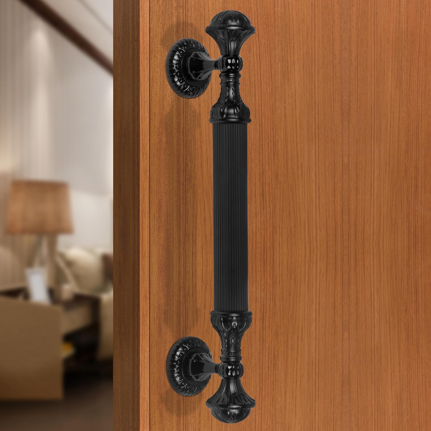 Plantex Heavy Duty Main Door Handle - 15-Inch Pull Push Handle for Home Decor - Pack of 1 (320-Black Finish) - 3 Years Warranty - Image 2