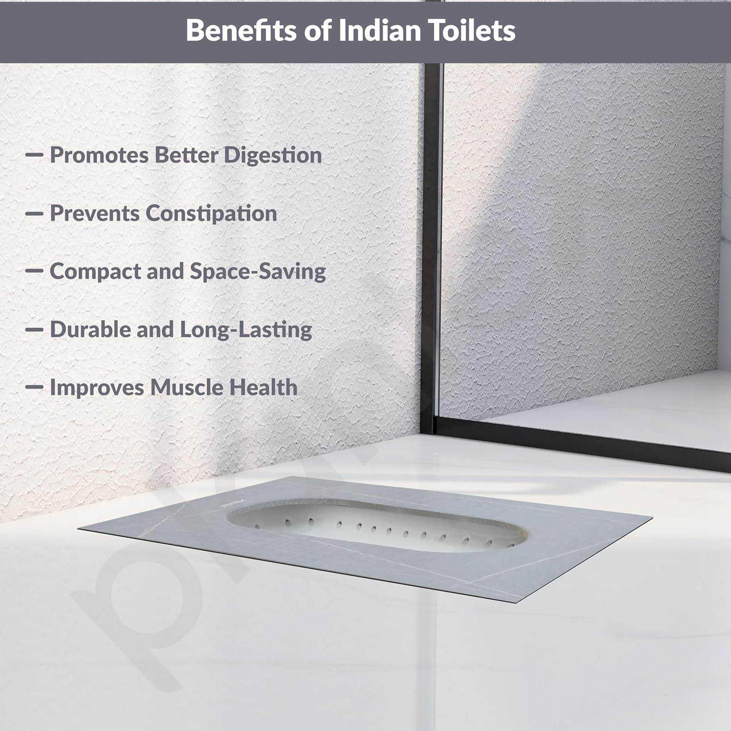 Plantex Indian Toilet/Orrisa Pan for Bathroom/Household Squatting Pan/Sintered Stone Base Ceramic Sanitaryware Toilet - (WC-03) - Image 6