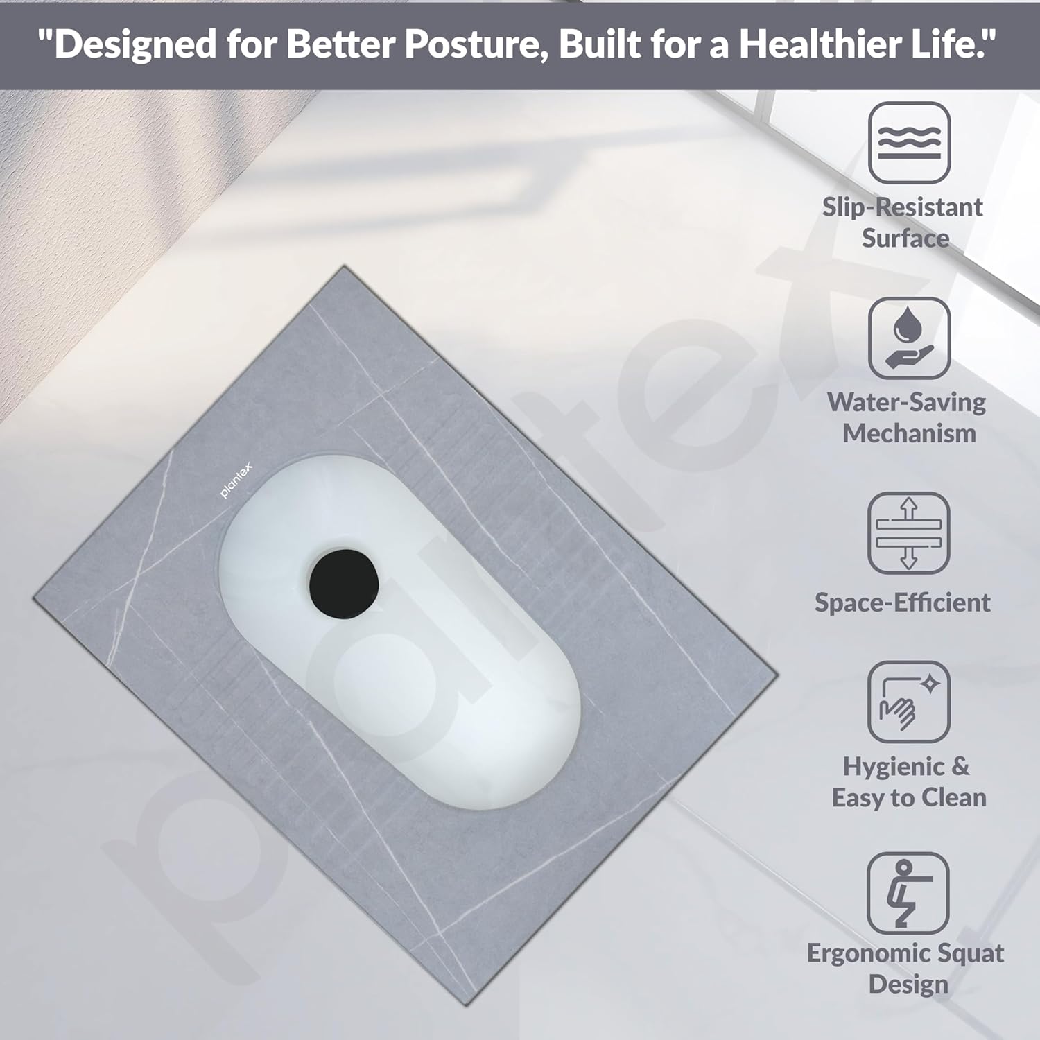 Plantex Indian Toilet/Orrisa Pan for Bathroom/Household Squatting Pan/Sintered Stone Base Ceramic Sanitaryware Toilet - (WC-03) - Image 4