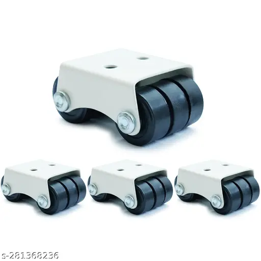 Caneuf Caster Wheel 6-Wheels Fix Rollor Mini Casters Wheel for Chair/Furniture/Stands/sofa Load Capacity 150 kg (Set Of 4 Pieces)