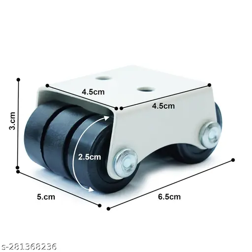 Caneuf Caster Wheel 6-Wheels Fix Rollor Mini Casters Wheel for Chair/Furniture/Stands/sofa Load Capacity 150 kg (Set Of 4 Pieces) - Image 2